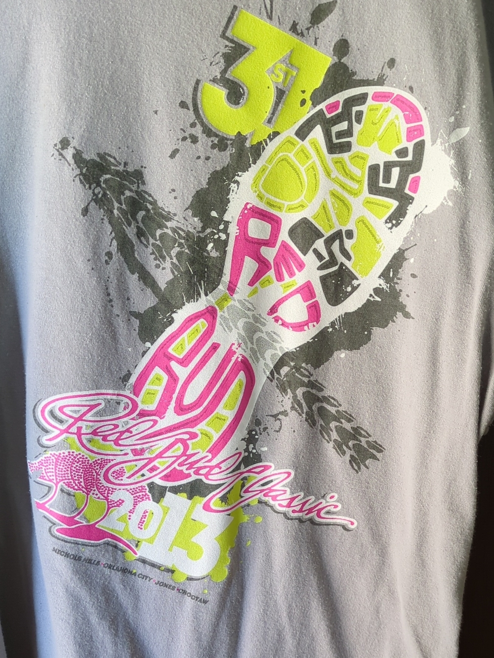 2013 Men's Gray Red Bud Classic T-shirt Size L